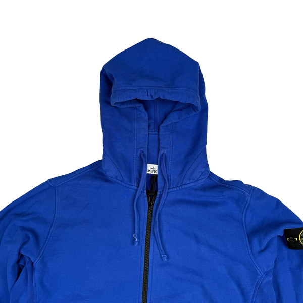 Stone Island 2016 Cerulean Blue Zipped Cotton Hoodie - XL
