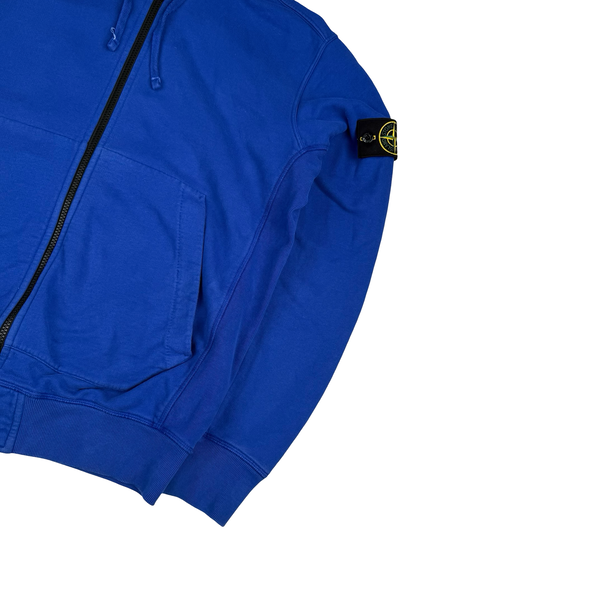 Stone Island 2016 Cerulean Blue Zipped Cotton Hoodie - XL