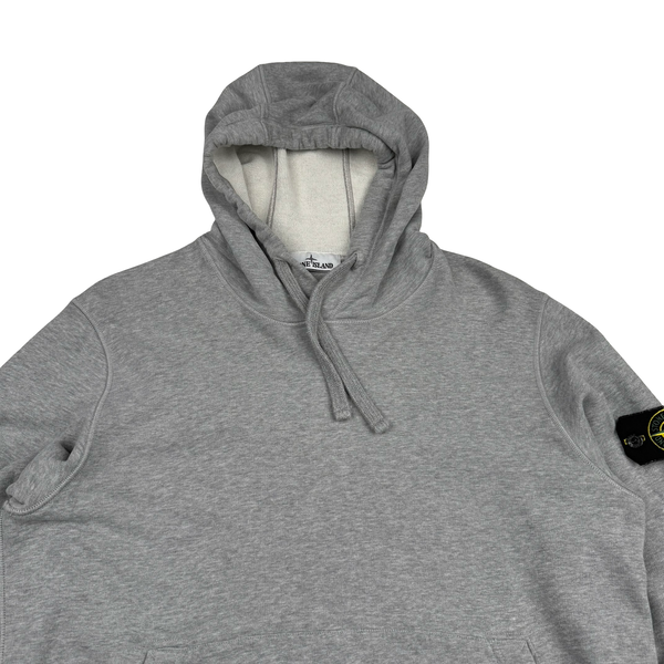 Stone Island 2022 Grey Pullover Cotton Hoodie - Medium