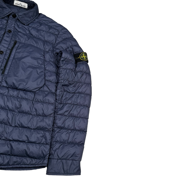 Stone Island Navy Garment Dyed Micro Yarn Down Overshirt - Medium