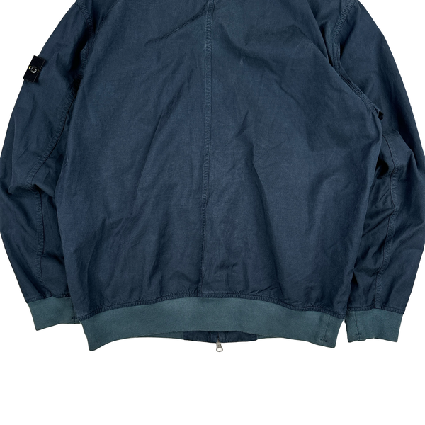 Stone Island 2023 Blue Cupro Cotton Twill-TC Bomber Jacket - Large