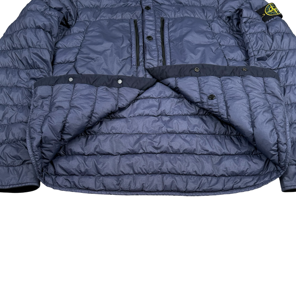 Stone Island Navy Garment Dyed Micro Yarn Down Overshirt - Medium