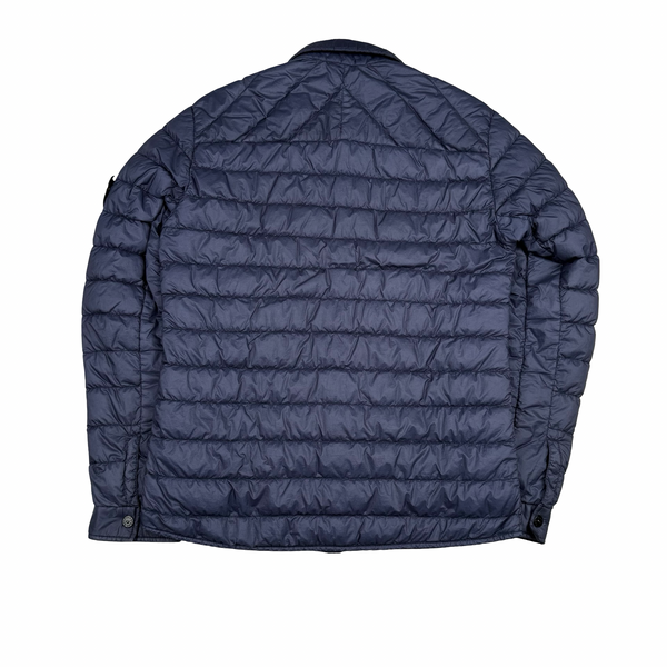 Stone Island Navy Garment Dyed Micro Yarn Down Overshirt - Medium