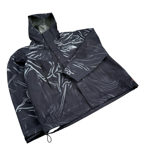 Supreme X North Face Black 2023 Graphic Printed Taped Seam shell Jacket - Large