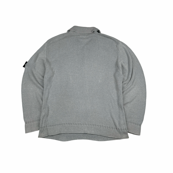 Stone Island Vintage 2001 Grey Cotton Knit Pullover - XL