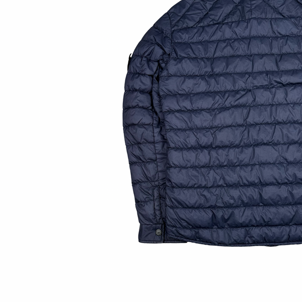 Stone Island Navy Garment Dyed Micro Yarn Down Overshirt - Medium