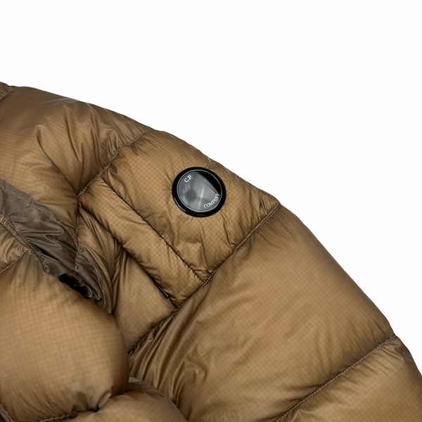CP Company Khaki Down Filled DD Shell Goggle Puffer Jacket - Large