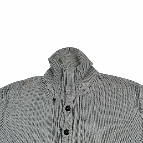 Stone Island Vintage 2001 Grey Cotton Knit Pullover - XL