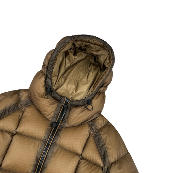 CP Company Khaki Down Filled DD Shell Goggle Puffer Jacket - Large