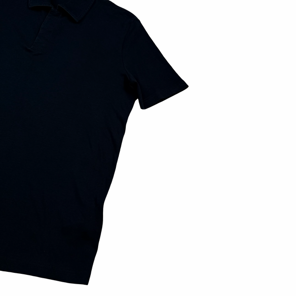 Prada Black Red Tab Cotton Polo Shirt - Large