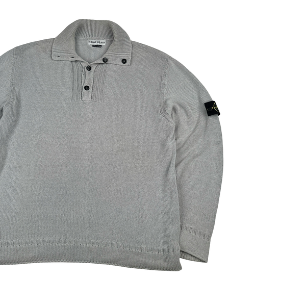 Stone Island Vintage 2001 Grey Cotton Knit Pullover - XL