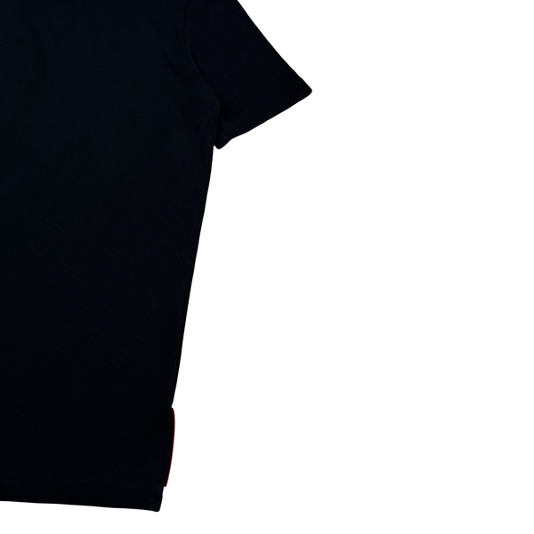 Prada Black Red Tab Cotton Polo Shirt - Large