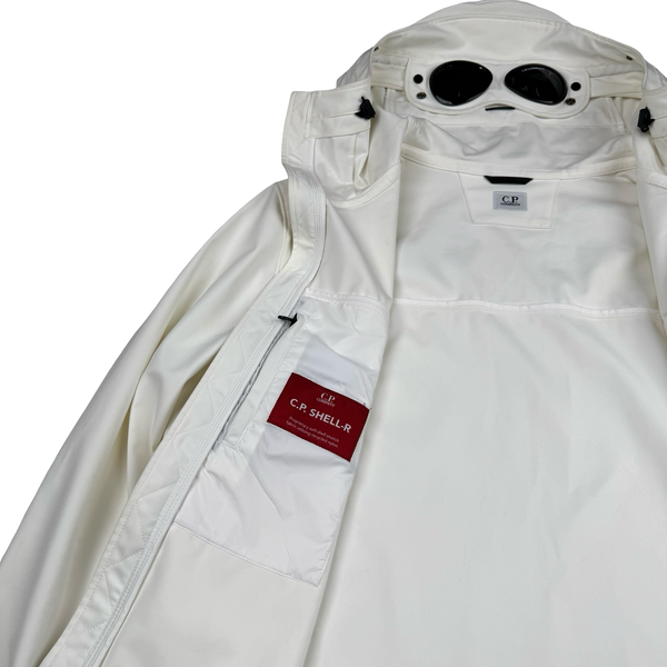 CP Company White Soft Shell R Goggle Hooded Zipped Jacket - 3XL (56)