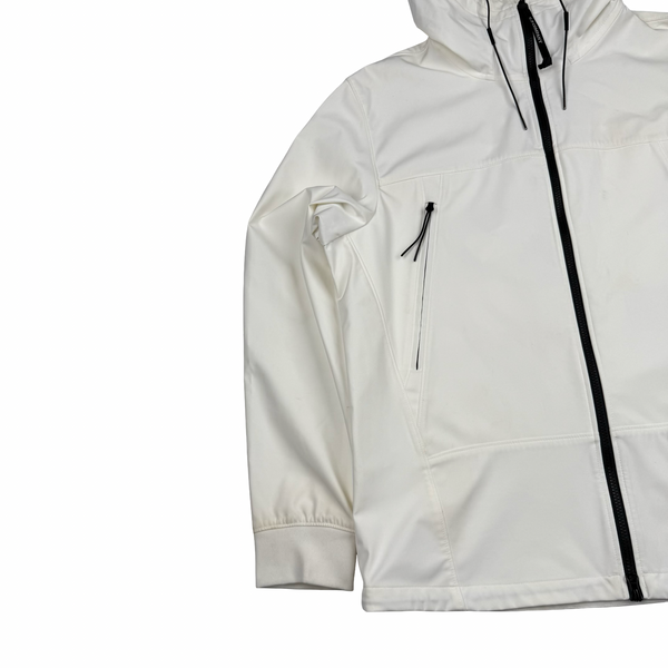 CP Company White Soft Shell R Goggle Hooded Zipped Jacket - 3XL (56)