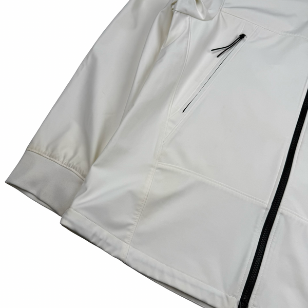 CP Company White Soft Shell R Goggle Hooded Zipped Jacket - 3XL (56)