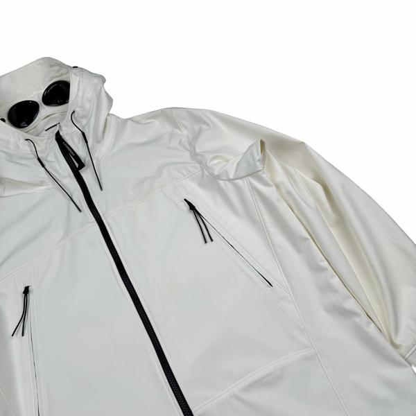 CP Company White Soft Shell R Goggle Hooded Zipped Jacket - 3XL (56)