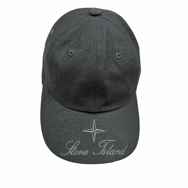 Stone Island X Supreme 2023 Reflective Denim Spellout Cap - One Size