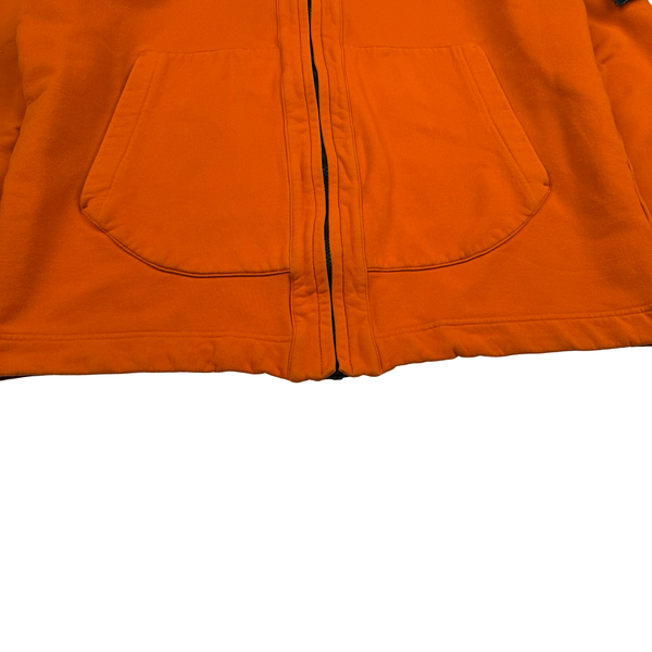 Stone Island 2003 Orange Stretch Cotton Fleece Zip Jumper - Medium
