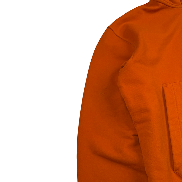 Stone Island 2003 Orange Stretch Cotton Fleece Zip Jumper - Medium