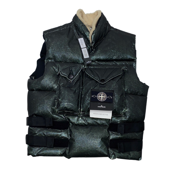Stone Island 2015 Hidden Reflective Puffer Gilet Vest - XL