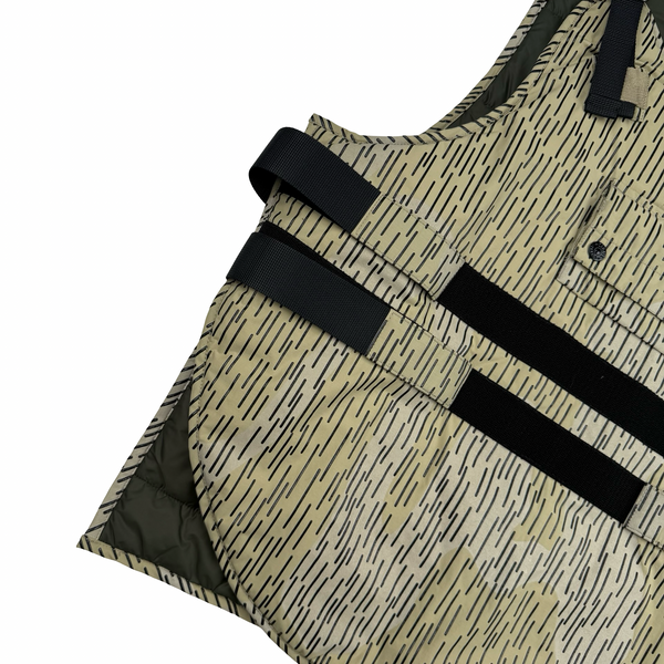 Stone Island 2021 Rain Camo Reflective Spellout Padded Utility Vest - XL