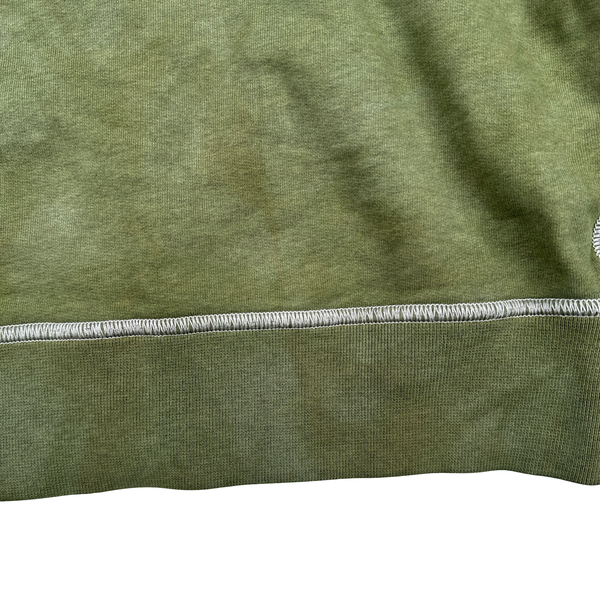 Stone Island 2020 Green Contrast Stitch Cotton Pullover Hoodie - Medium