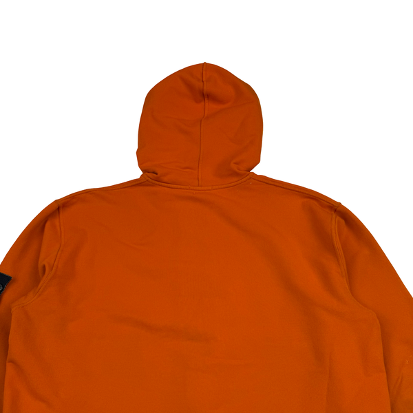 Stone Island 2003 Orange Stretch Cotton Fleece Zip Jumper - Medium