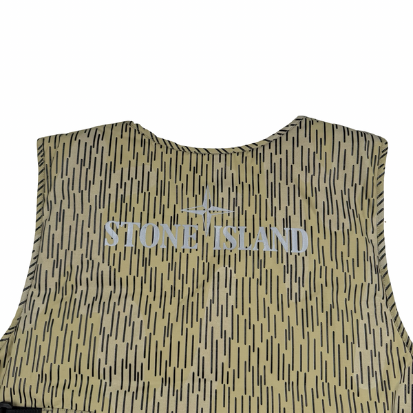 Stone Island 2021 Rain Camo Reflective Spellout Padded Utility Vest - XL
