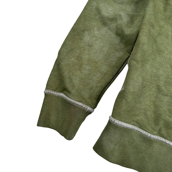 Stone Island 2020 Green Contrast Stitch Cotton Pullover Hoodie - Medium