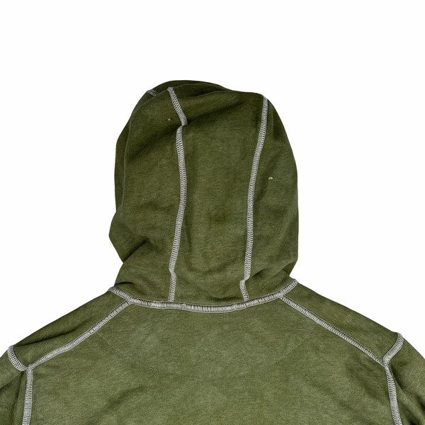 Stone Island 2020 Green Contrast Stitch Cotton Pullover Hoodie - Medium