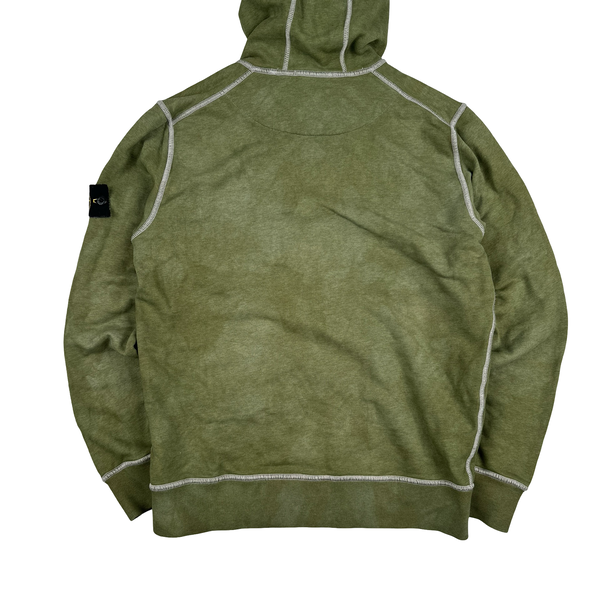 Stone Island 2020 Green Contrast Stitch Cotton Pullover Hoodie - Medium