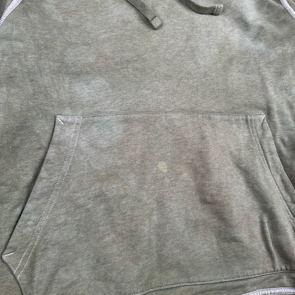 Stone Island 2020 Green Contrast Stitch Cotton Pullover Hoodie - Medium