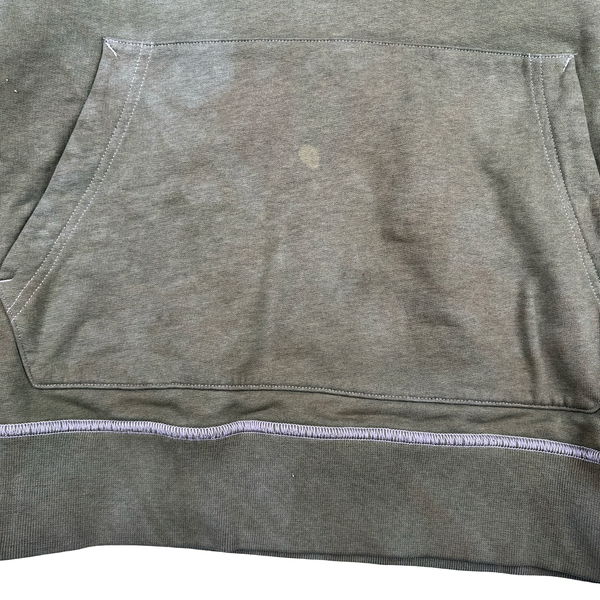 Stone Island 2020 Green Contrast Stitch Cotton Pullover Hoodie - Medium