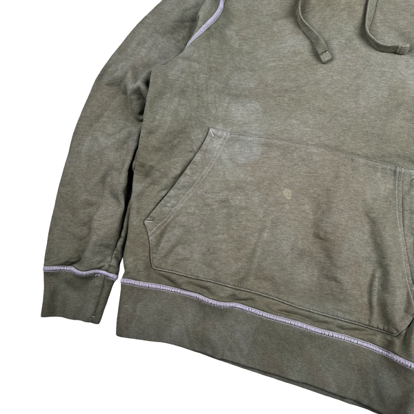 Stone Island 2020 Green Contrast Stitch Cotton Pullover Hoodie - Medium