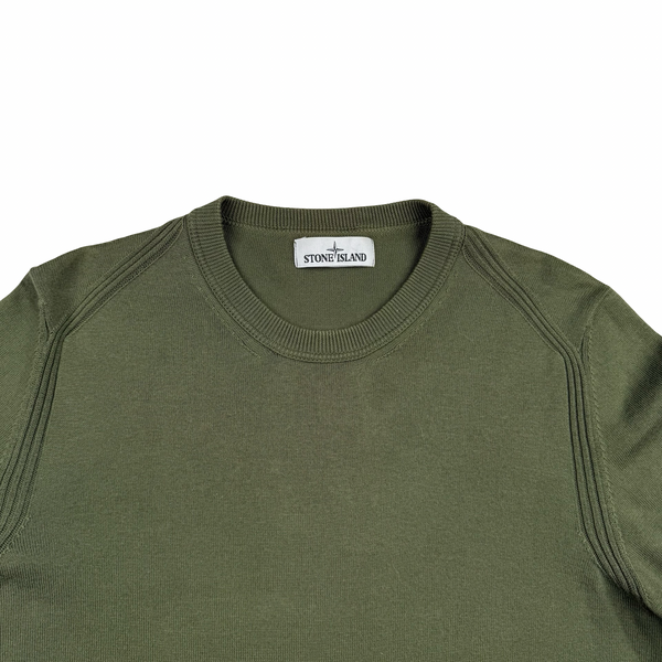 Stone Island 2020 Army Green Crewneck Knit - Medium