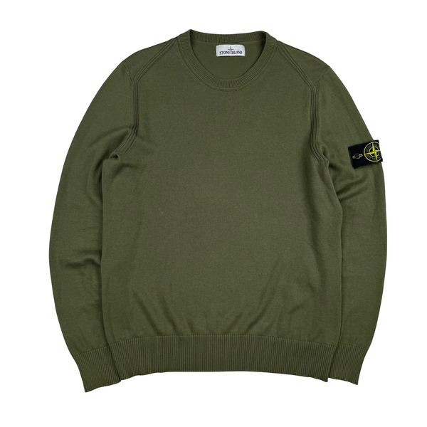 Stone Island 2020 Army Green Crewneck Knit - Medium