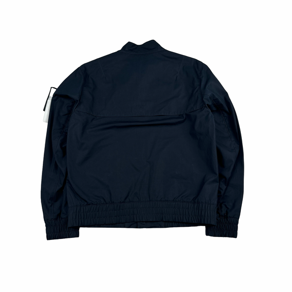 Stone Island 2025 Navy Ghost Piece Weatherproof Cotton Canvas Jacket - Small
