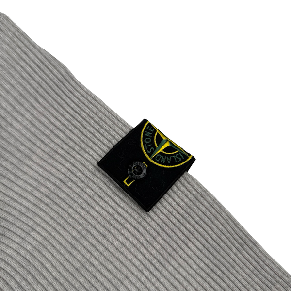 Stone Island 2025 Grey Soft Wool Ribbed Jumper- Small
