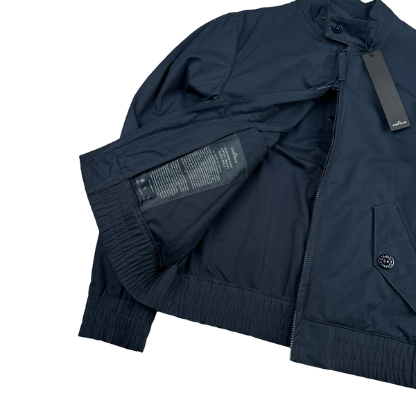 Stone Island 2025 Navy Ghost Piece Weatherproof Cotton Canvas Jacket - Small