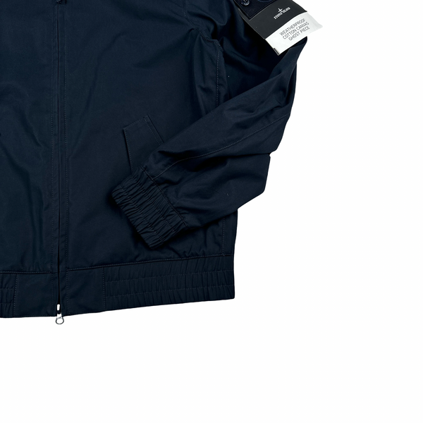 Stone Island 2025 Navy Ghost Piece Weatherproof Cotton Canvas Jacket - Small