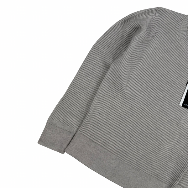 Stone Island 2025 Grey Soft Wool Ribbed Jumper- Small