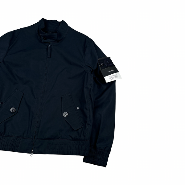 Stone Island 2025 Navy Ghost Piece Weatherproof Cotton Canvas Jacket - Small