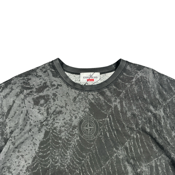 Stone Island x Supreme 2023 Grey Spiderweb T Shirt - Large