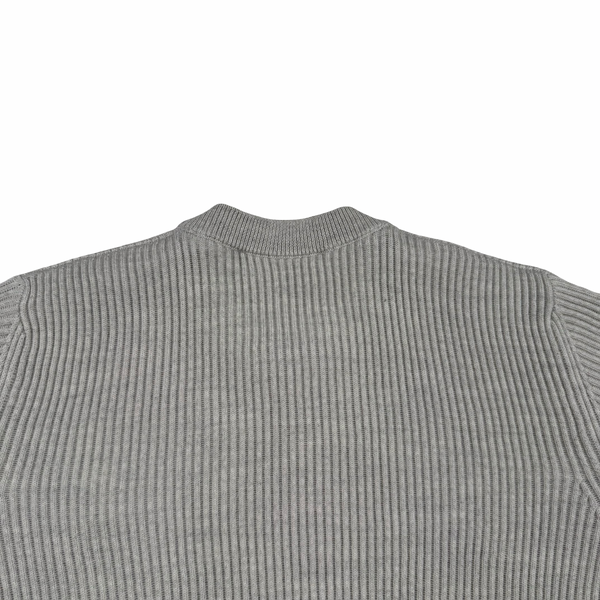 Stone Island 2025 Grey Soft Wool Ribbed Jumper- Small