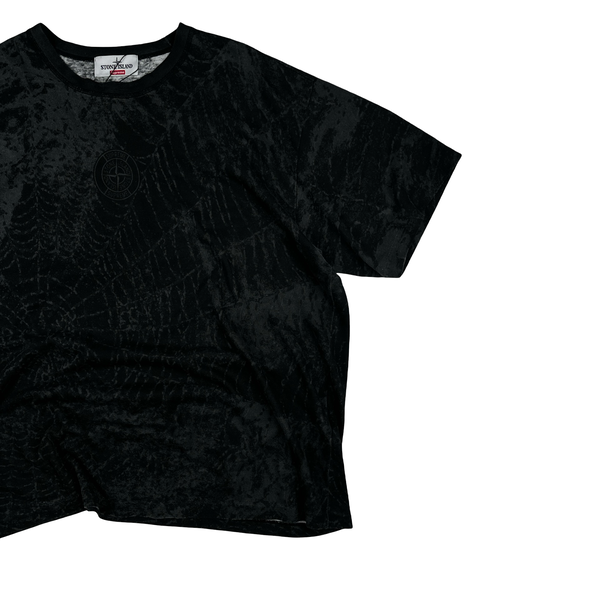 Stone Island x Supreme 2023 Grey Spiderweb T Shirt - Large