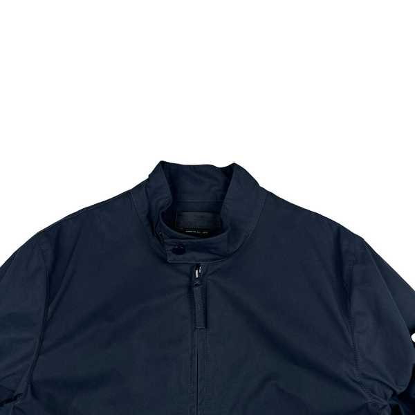 Stone Island 2025 Navy Ghost Piece Weatherproof Cotton Canvas Jacket - Small