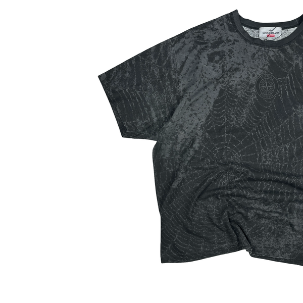 Stone Island x Supreme 2023 Grey Spiderweb T Shirt - Large