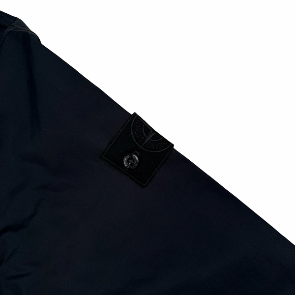 Stone Island Ghost 2026 Black Organic Cotton Full Zip Jacket Overshirt - Medium