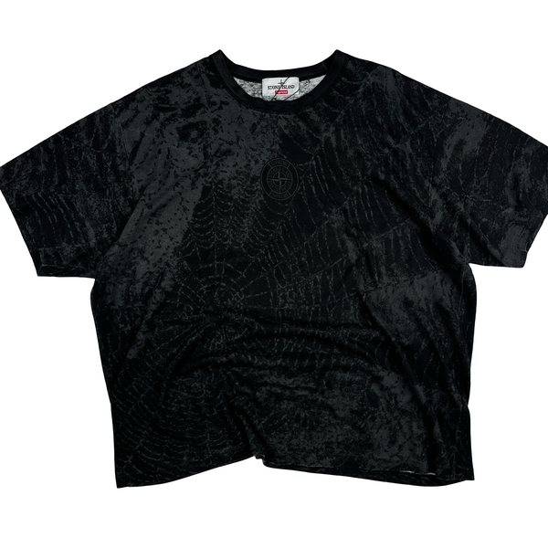 Stone Island x Supreme 2023 Grey Spiderweb T Shirt - Large