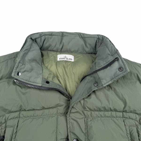 Stone Island 2016 Sage Green Crinkle Puffer Jacket - XL
